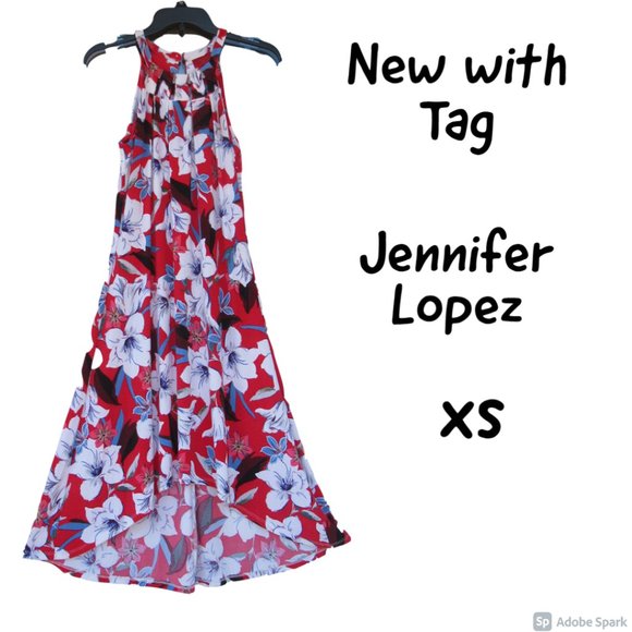 Jennifer Lopez Dresses & Skirts - Jennifer Lopez dress floral print high low cut out detail sleeveless XS